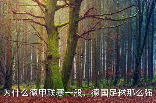 為什么德甲聯(lián)賽一般，德國足球那么強(qiáng)