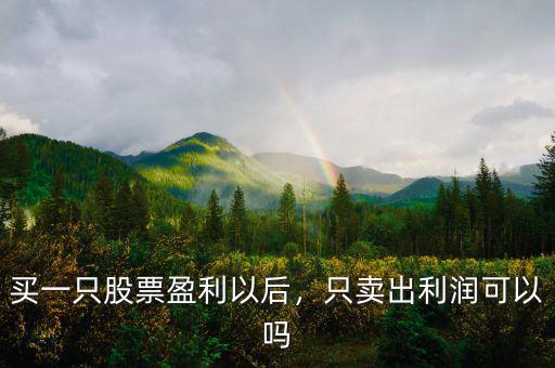 買一只股票盈利以后，只賣出利潤可以嗎