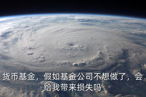 貨幣基金，假如基金公司不想做了，會給我?guī)頁p失嗎