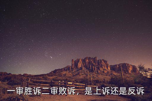 一審勝訴二審敗訴，是上訴還是反訴