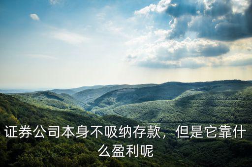 證券公司本身不吸納存款，但是它靠什么盈利呢