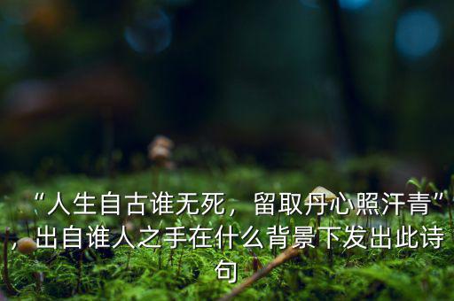 “人生自古誰(shuí)無(wú)死，留取丹心照汗青”，出自誰(shuí)人之手在什么背景下發(fā)出此詩(shī)句