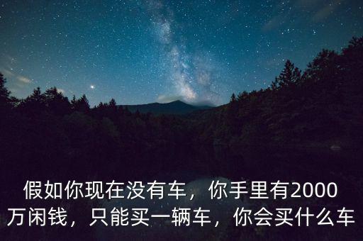 假如你現(xiàn)在沒有車，你手里有2000萬閑錢，只能買一輛車，你會買什么車