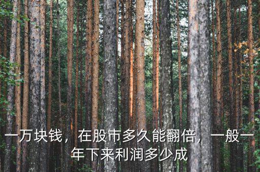一萬(wàn)塊錢(qián)，在股市多久能翻倍，一般一年下來(lái)利潤(rùn)多少成