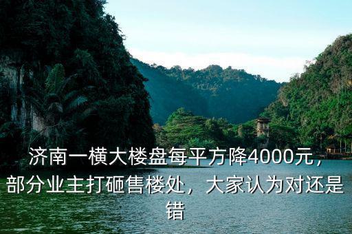 濟(jì)南一橫大樓盤(pán)每平方降4000元，部分業(yè)主打砸售樓處，大家認(rèn)為對(duì)還是錯(cuò)