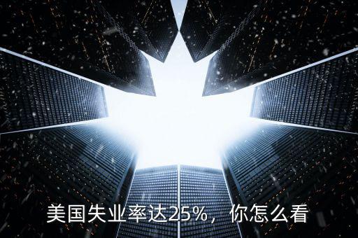 美國失業(yè)率達(dá)25%，你怎么看