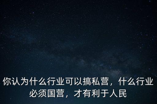 你認(rèn)為什么行業(yè)可以搞私營(yíng)，什么行業(yè)必須國(guó)營(yíng)，才有利于人民