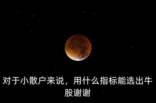 對(duì)于小散戶來說，用什么指標(biāo)能選出牛股謝謝