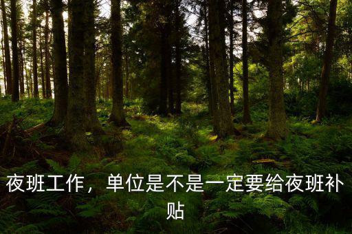 夜班工作，單位是不是一定要給夜班補(bǔ)貼