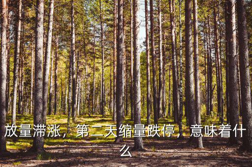 放量滯漲，第二天縮量跌停，意味著什么