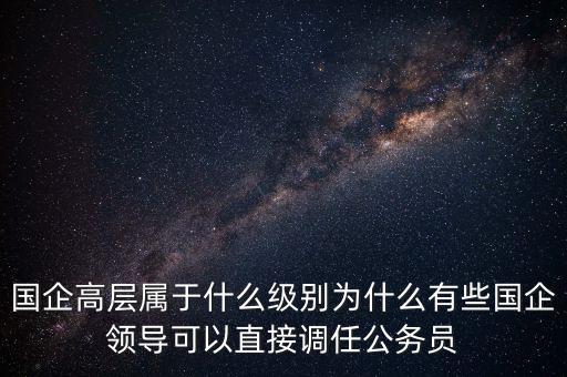 國企高層屬于什么級(jí)別為什么有些國企領(lǐng)導(dǎo)可以直接調(diào)任公務(wù)員