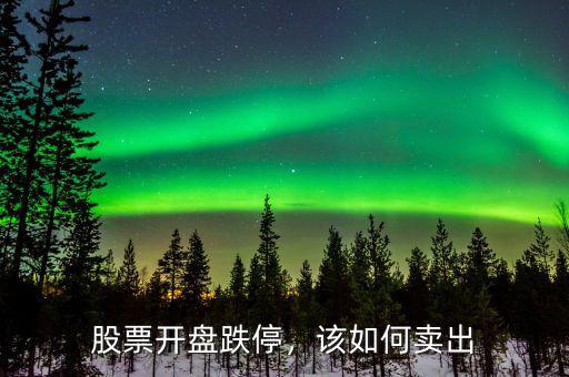 股票開盤跌停，該如何賣出