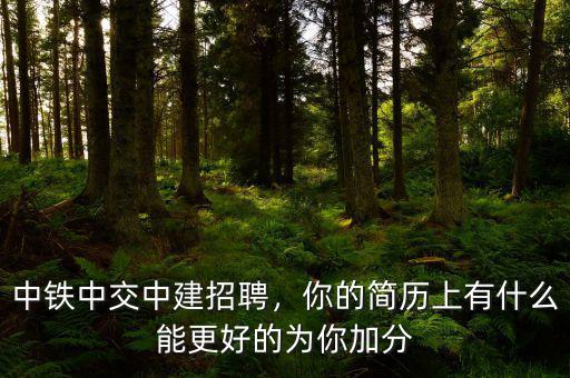 中鐵中交中建招聘，你的簡歷上有什么能更好的為你加分