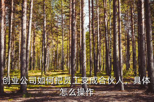 創(chuàng)業(yè)公司如何把員工變成合伙人，具體怎么操作