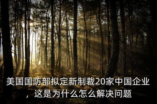 美國國防部擬定新制裁20家中國企業(yè)，這是為什么怎么解決問題