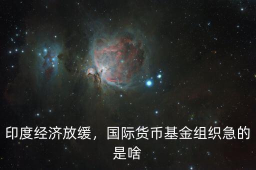 印度經濟放緩，國際貨幣基金組織急的是啥