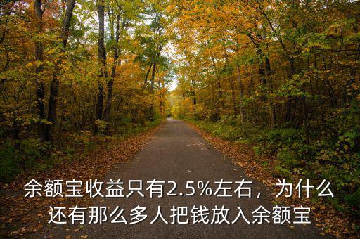 余額寶收益只有2.5%左右，為什么還有那么多人把錢放入余額寶