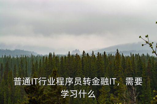 普通IT行業(yè)程序員轉(zhuǎn)金融IT，需要學(xué)習(xí)什么