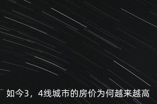 如今3，4線城市的房價為何越來越高