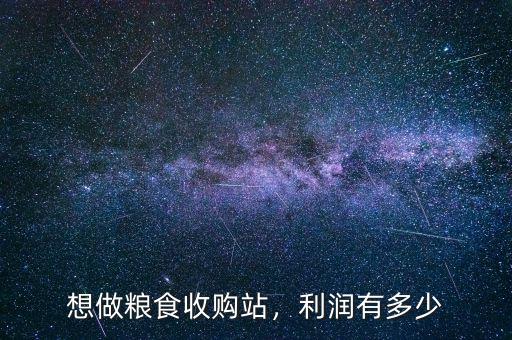 想做糧食收購(gòu)站，利潤(rùn)有多少
