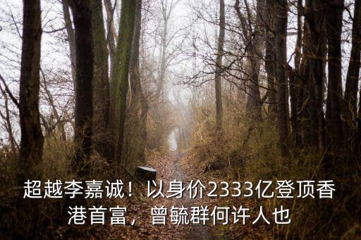 超越李嘉誠！以身價2333億登頂香港首富，曾毓群何許人也