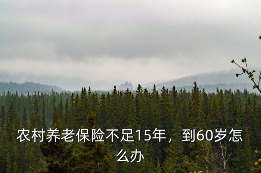 農(nóng)村養(yǎng)老保險不足15年，到60歲怎么辦