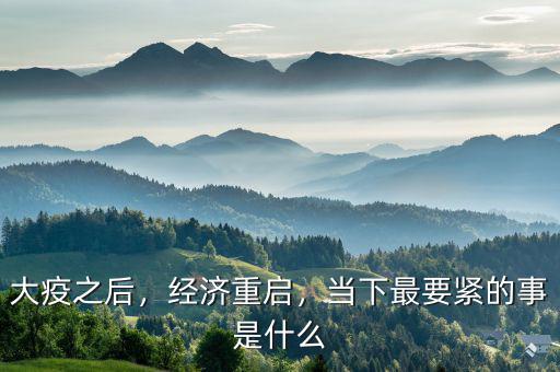 大疫之后，經(jīng)濟重啟，當下最要緊的事是什么