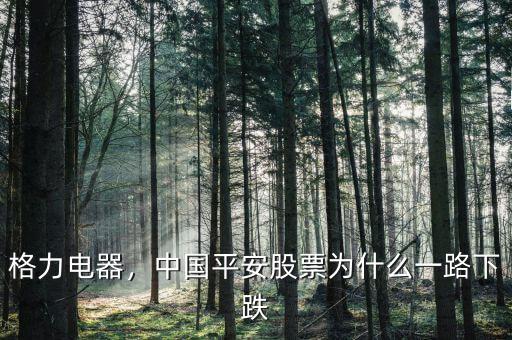 格力電器，中國(guó)平安股票為什么一路下跌