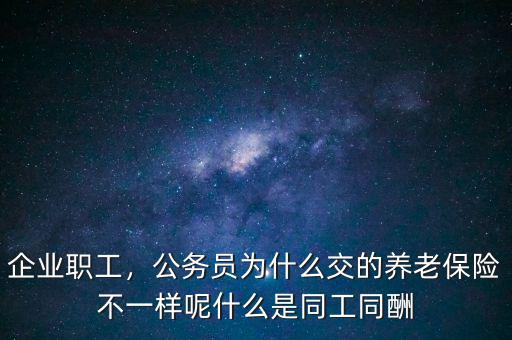 企業(yè)職工，公務(wù)員為什么交的養(yǎng)老保險(xiǎn)不一樣呢什么是同工同酬