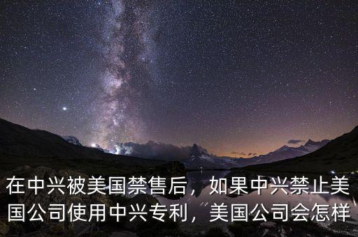 在中興被美國(guó)禁售后，如果中興禁止美國(guó)公司使用中興專(zhuān)利，美國(guó)公司會(huì)怎樣
