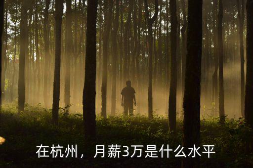 在杭州，月薪3萬是什么水平