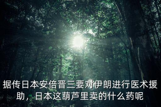據(jù)傳日本安倍晉三要對伊朗進(jìn)行醫(yī)術(shù)援助，日本這葫蘆里賣的什么藥呢