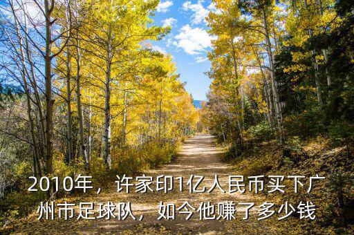 2010年，許家印1億人民幣買下廣州市足球隊，如今他賺了多少錢