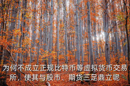 為何不成立正規(guī)比特幣等虛擬貨幣交易所，使其與股市、期貨三足鼎立呢
