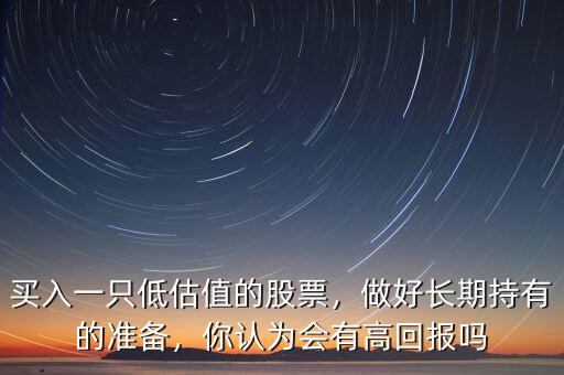 買入一只低估值的股票，做好長期持有的準(zhǔn)備，你認(rèn)為會有高回報嗎
