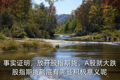 事實(shí)證明，放開(kāi)股指期貨，A股就大跌股指期貨到底有哪些積極意義呢