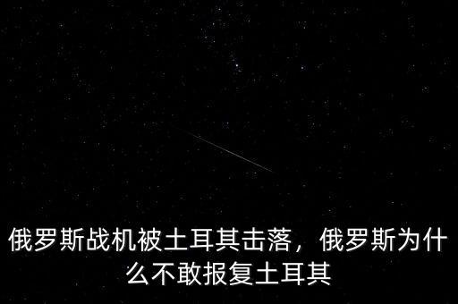 俄羅斯戰(zhàn)機(jī)被土耳其擊落，俄羅斯為什么不敢報(bào)復(fù)土耳其