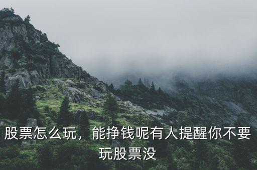 股票怎么玩，能掙錢呢有人提醒你不要玩股票沒(méi)