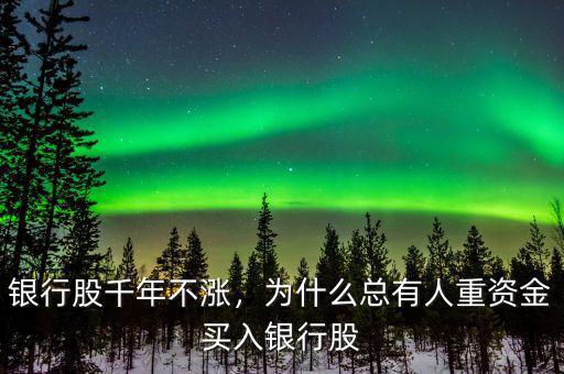 銀行股千年不漲，為什么總有人重資金買入銀行股