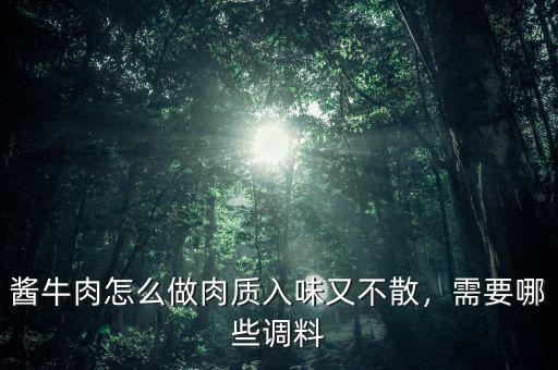 醬牛肉怎么做肉質(zhì)入味又不散，需要哪些調(diào)料