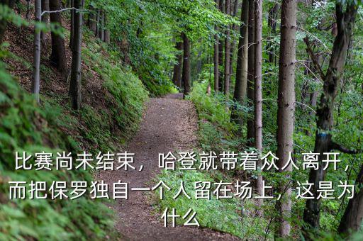 比賽尚未結(jié)束，哈登就帶著眾人離開(kāi)，而把保羅獨(dú)自一個(gè)人留在場(chǎng)上，這是為什么