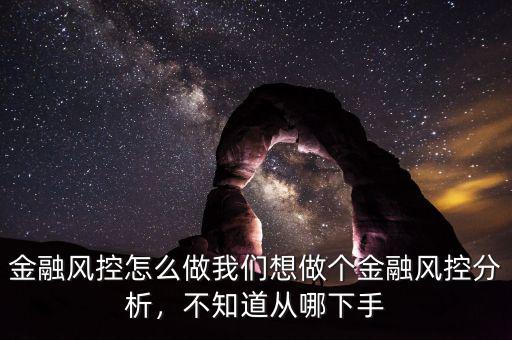 金融風(fēng)控怎么做我們想做個金融風(fēng)控分析，不知道從哪下手