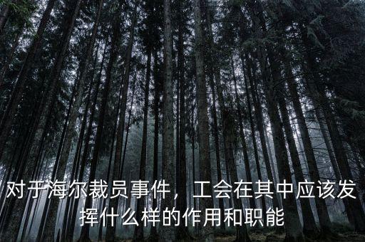 對于海爾裁員事件，工會在其中應(yīng)該發(fā)揮什么樣的作用和職能