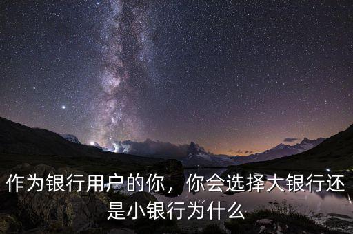 作為銀行用戶的你，你會選擇大銀行還是小銀行為什么