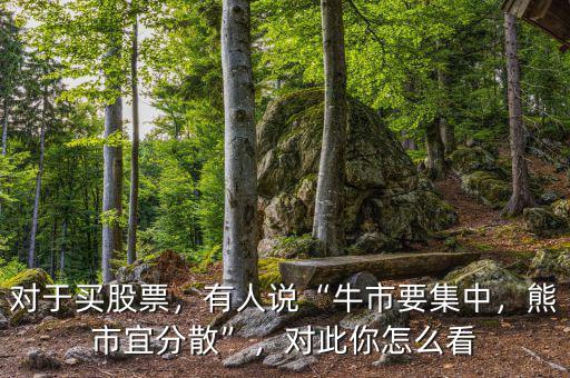 對(duì)于買股票，有人說(shuō)“牛市要集中，熊市宜分散”，對(duì)此你怎么看