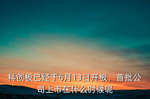 科創(chuàng)板已經(jīng)于6月13日開板，首批公司上市在什么時(shí)候呢