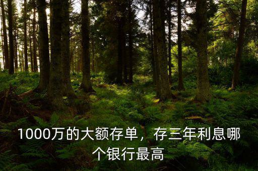1000萬(wàn)的大額存單，存三年利息哪個(gè)銀行最高
