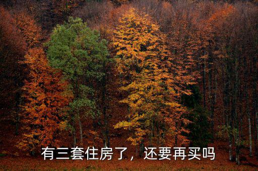 有三套住房了，還要再買嗎