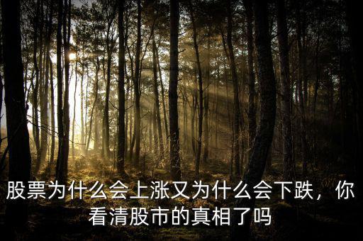 股票為什么會(huì)上漲又為什么會(huì)下跌，你看清股市的真相了嗎