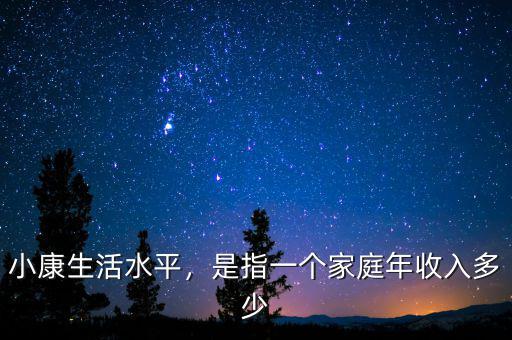 小康生活水平，是指一個家庭年收入多少